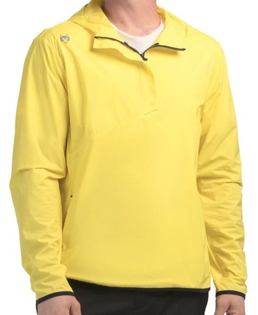 Greyson Newago Pac Lite Men’s Med Windbreaker Jacket Stretch Radium Yellow NEW